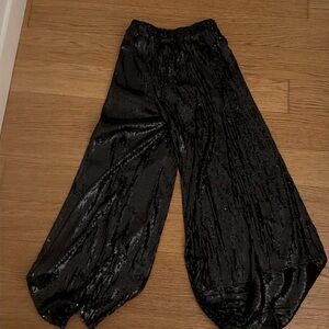 Zara black sequin wide leg pants (size XS)